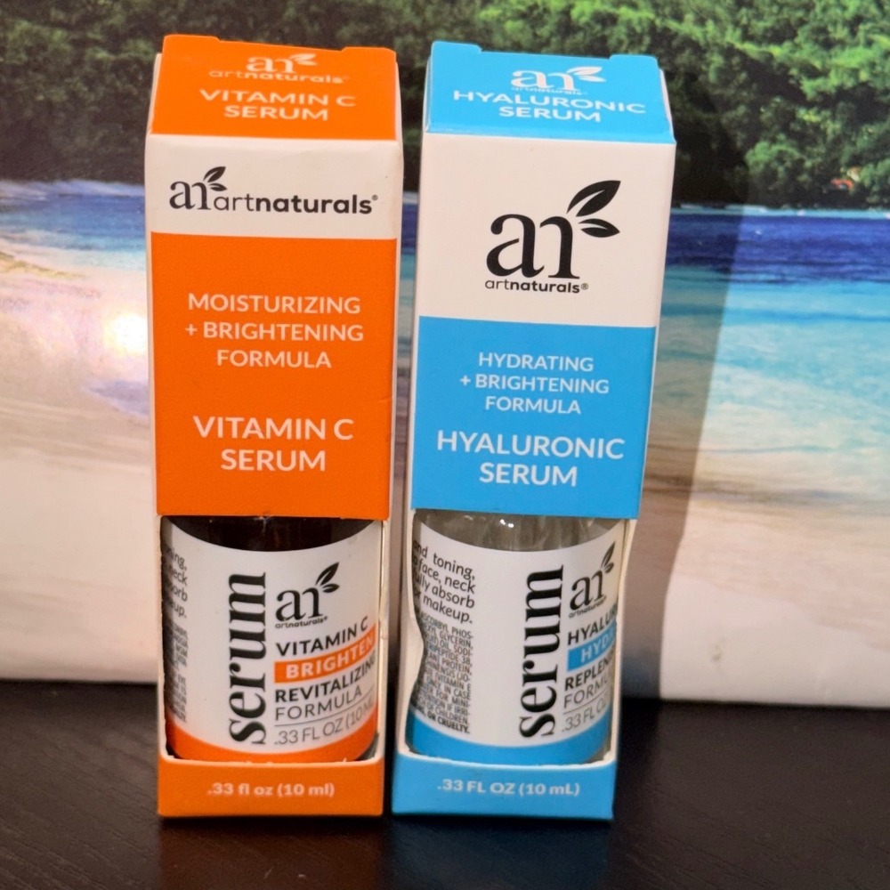 ArtNaturals Vitamin C and Hyaluronic Serum Set 10ml Skincare Duo New